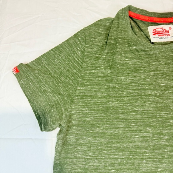Superdry Vintage Orange Label T Shirt Green Heather Short Sleeve Men XXL - Picture 5 of 10